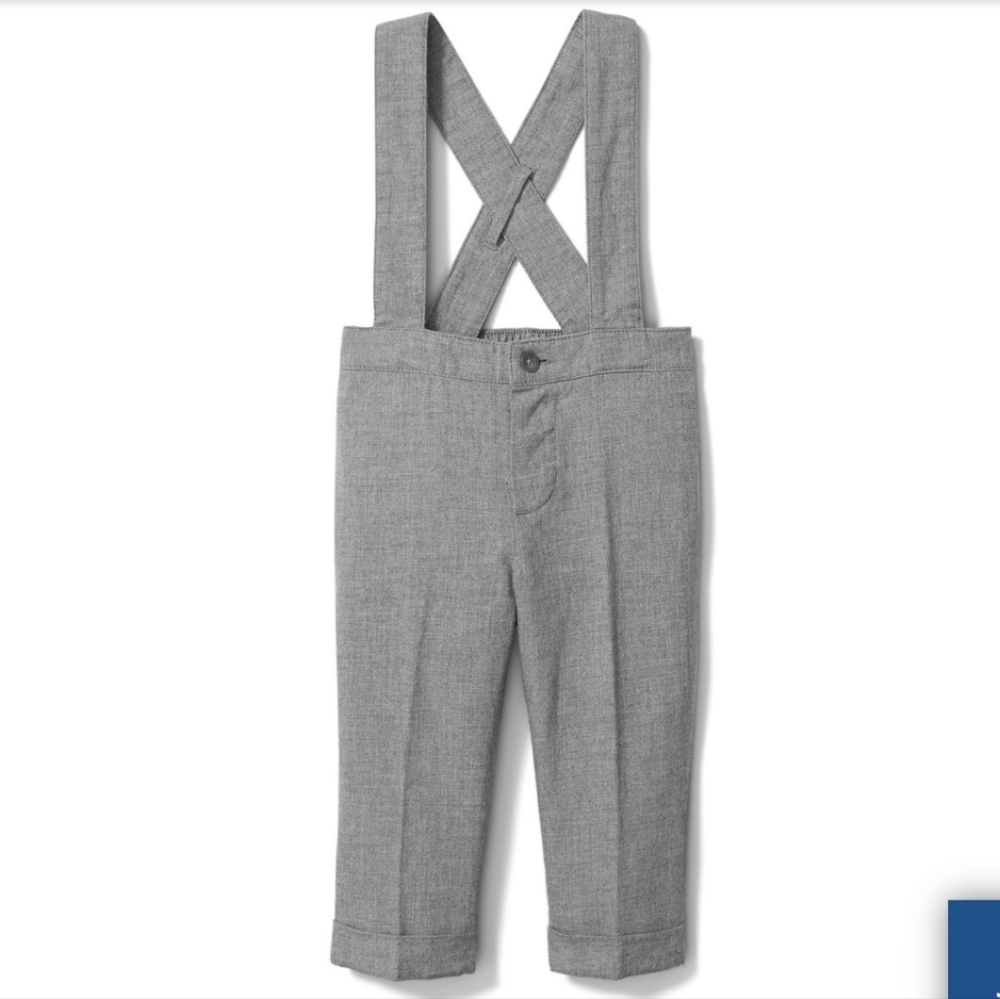 Janie & Jack Baby Suspender Pant Dolphin Grey Heather
